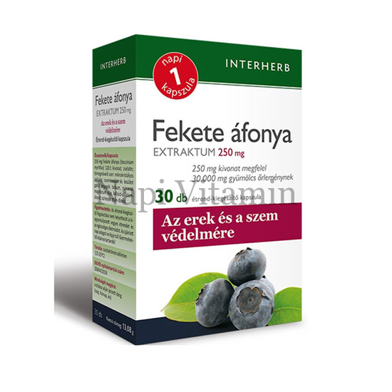 Interherb Napi 1 Fekete áfonya Extraktum 250mg 30x
